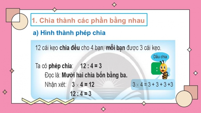 Giáo án PPT Toán 2 chân trời bài Phép chia