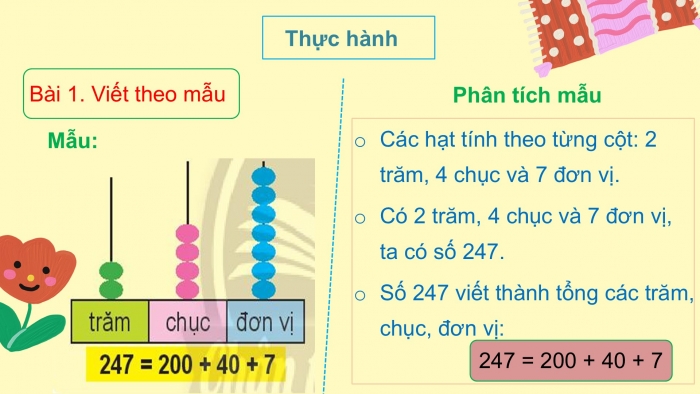 Giáo án PPT Toán 2 chân trời bài Viết số thành tổng các trăm, chục, đơn vị