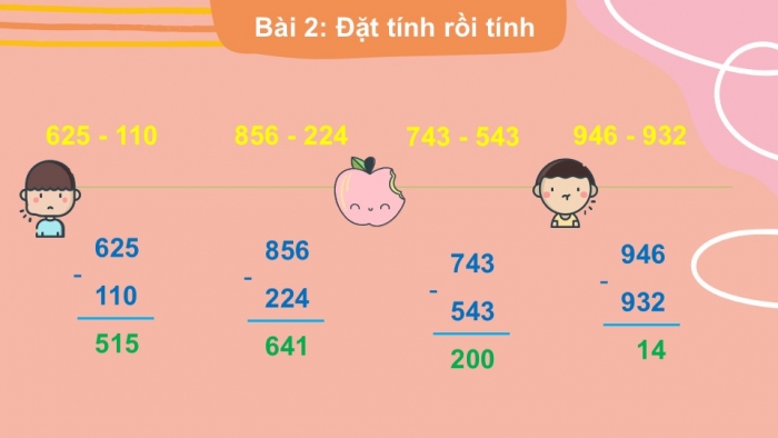 Giáo án PPT Toán 2 cánh diều bài Phép trừ (không nhớ) trong phạm vi 1000