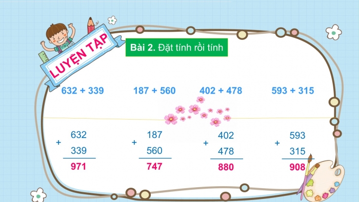 Giáo án PPT Toán 2 cánh diều bài Phép cộng (có nhớ) trong phạm vi 1000