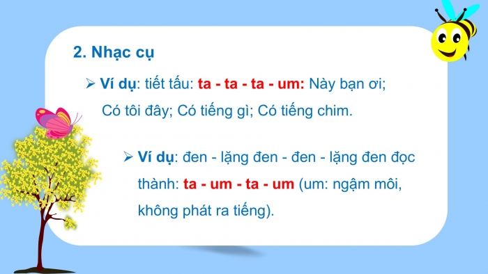 Giáo án PPT Âm nhạc 2 chân trời Tiết 2: Hát Ngày mùa vui (Lời 2), Làm quen gõ thanh phách. Luyện tập mẫu âm