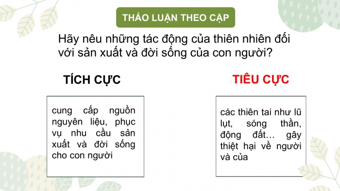 Giáo án PPT Địa lí 6 cánh diều Bài 25: Con người và thiên nhiên