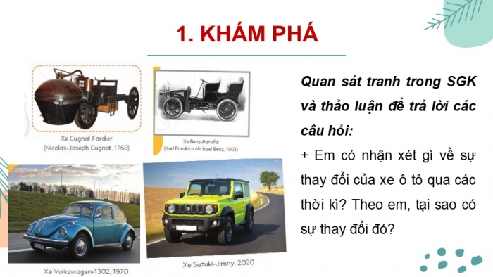 Giáo án PPT Mĩ thuật 6 cánh diều Bài 13: Thiết kế tạo dáng ô tô