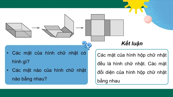 Giáo án điện tử Toán 5 chân trời Bài 64: Hình hộp chữ nhật, hình lập phương