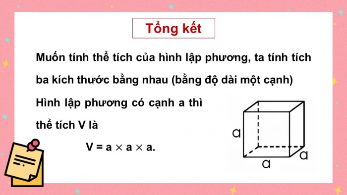 Giáo án điện tử Toán 5 chân trời Bài 74: Thể tích hình lập phương