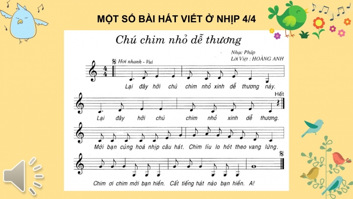 Giáo án PPT Âm nhạc 6 cánh diều Tiết 3: Bài đọc nhạc số 4, Nhịp 4/4, Hoà tấu nhạc cụ