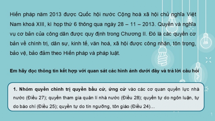 Giáo án PPT Công dân 6 kết nối Bài 10: Quyền và nghĩa vụ cơ bản của công dân