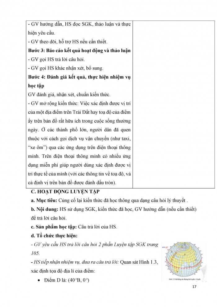 Giáo án và PPT Địa lí 6 cánh diều Bài 1: Hệ thống kinh vĩ tuyến. Toạ độ địa lí của một địa điểm trên bản đồ