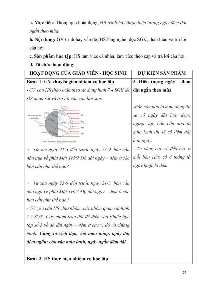 Giáo án và PPT Địa lí 6 cánh diều Bài 7: Chuyển động của Trái Đất quanh Mặt Trời và các hệ quả địa lí