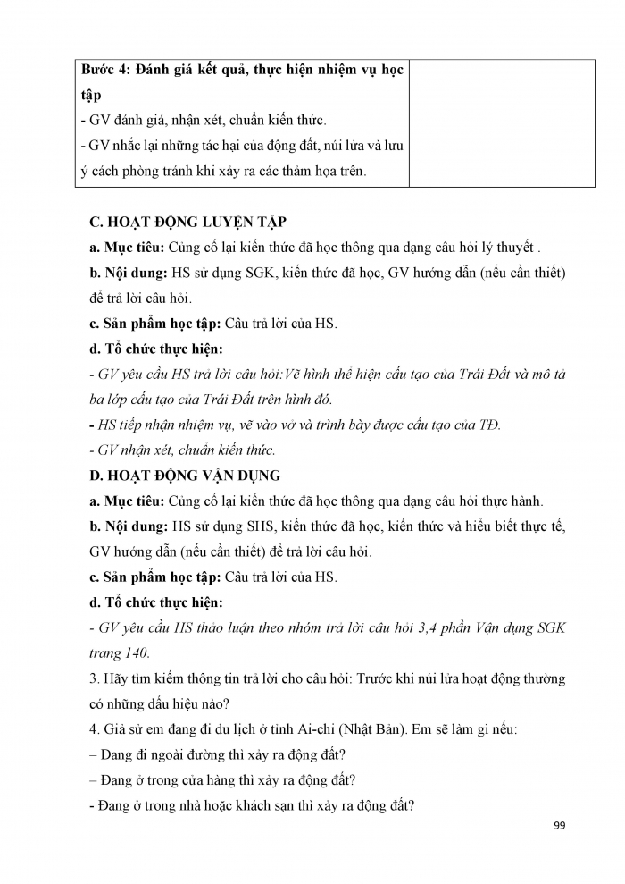 Giáo án và PPT Địa lí 6 cánh diều Bài 9: Cấu tạo của Trái Đất. Các mảng kiến tạo. Núi lửa và động đất