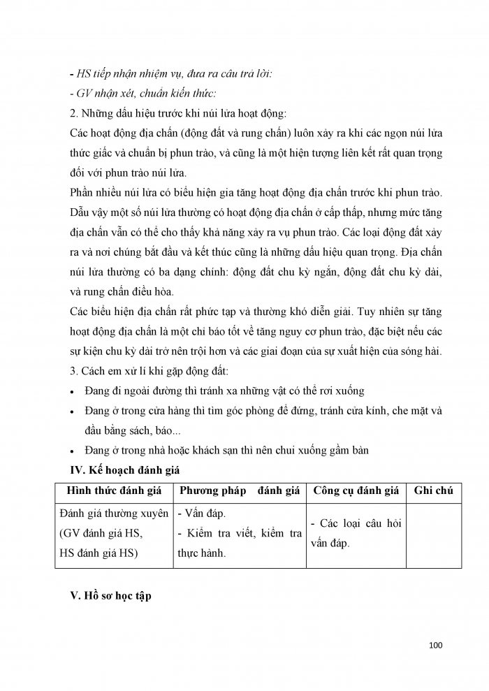 Giáo án và PPT Địa lí 6 cánh diều Bài 9: Cấu tạo của Trái Đất. Các mảng kiến tạo. Núi lửa và động đất