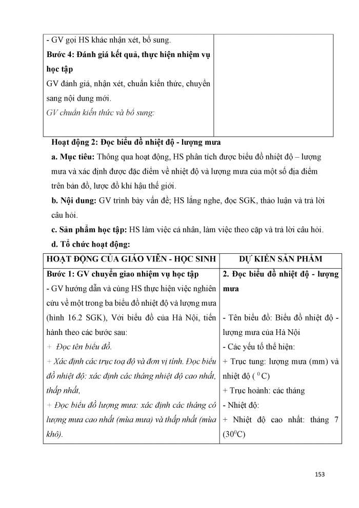 Giáo án và PPT Địa lí 6 cánh diều Bài 16 Thực hành: Đọc lược đồ khí hậu và biểu đồ nhiệt độ – lượng mưa