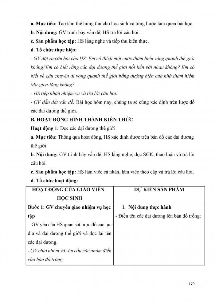 Giáo án và PPT Địa lí 6 cánh diều Bài 20 Thực hành: Xác định trên lược đồ các đại dương thế giới