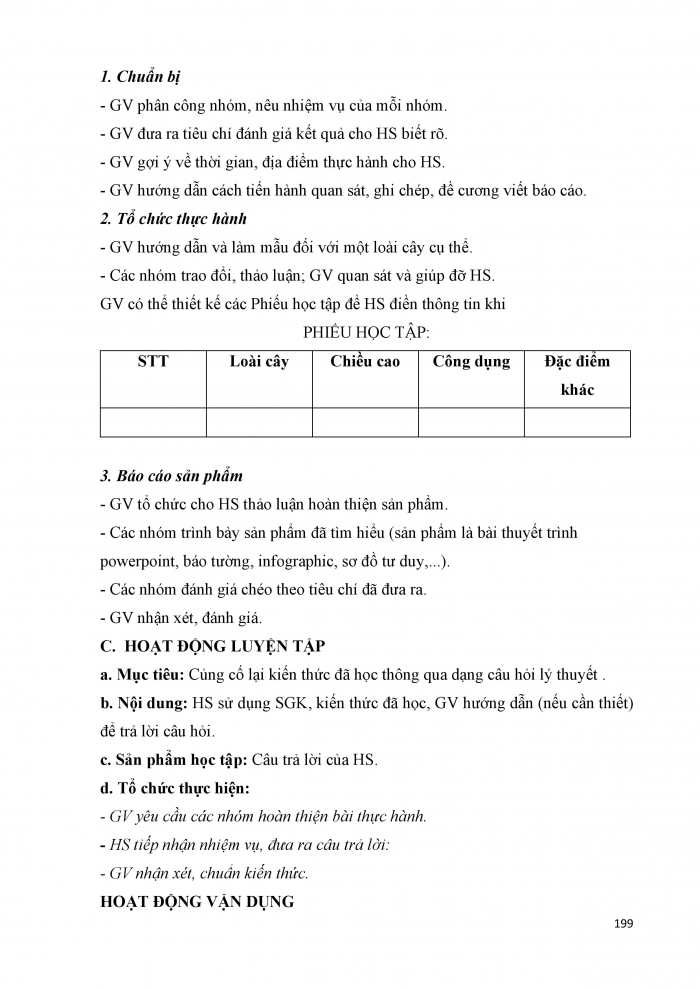 Giáo án và PPT Địa lí 6 cánh diều Bài 23 Thực hành: Tìm hiểu lớp phủ thực vật ở địa phương