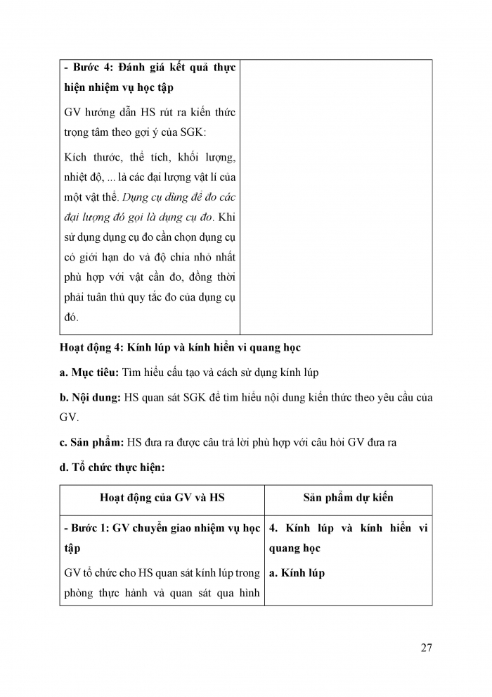 Giáo án và PPT KHTN 6 chân trời Bài 3: Quy định an toàn trong phòng thực hành. Giới thiệu một số dụng cụ đo - Sử dụng kính lúp và kính hiển vi quang học