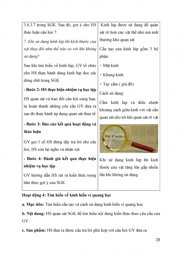 Giáo án và PPT KHTN 6 chân trời Bài 3: Quy định an toàn trong phòng thực hành. Giới thiệu một số dụng cụ đo - Sử dụng kính lúp và kính hiển vi quang học