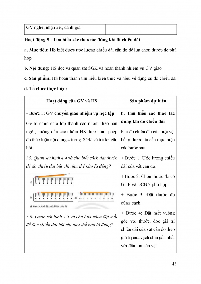 Giáo án và PPT KHTN 6 chân trời Bài 4: Đo chiều dài