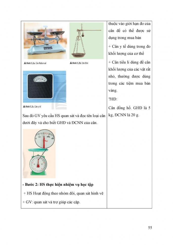 Giáo án và PPT KHTN 6 chân trời Bài 5: Đo khối lượng