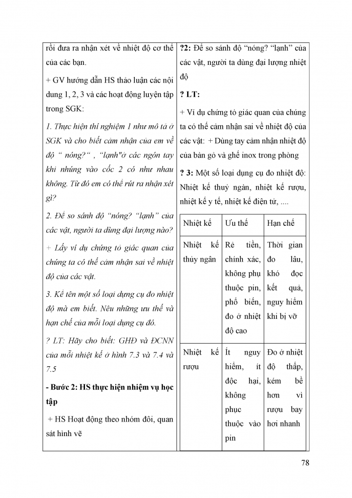 Giáo án và PPT KHTN 6 chân trời Bài 7: Thang nhiệt độ Celsius. Đo nhiệt độ