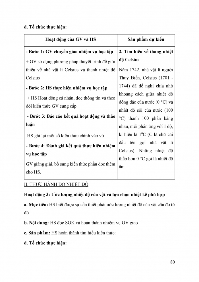 Giáo án và PPT KHTN 6 chân trời Bài 7: Thang nhiệt độ Celsius. Đo nhiệt độ