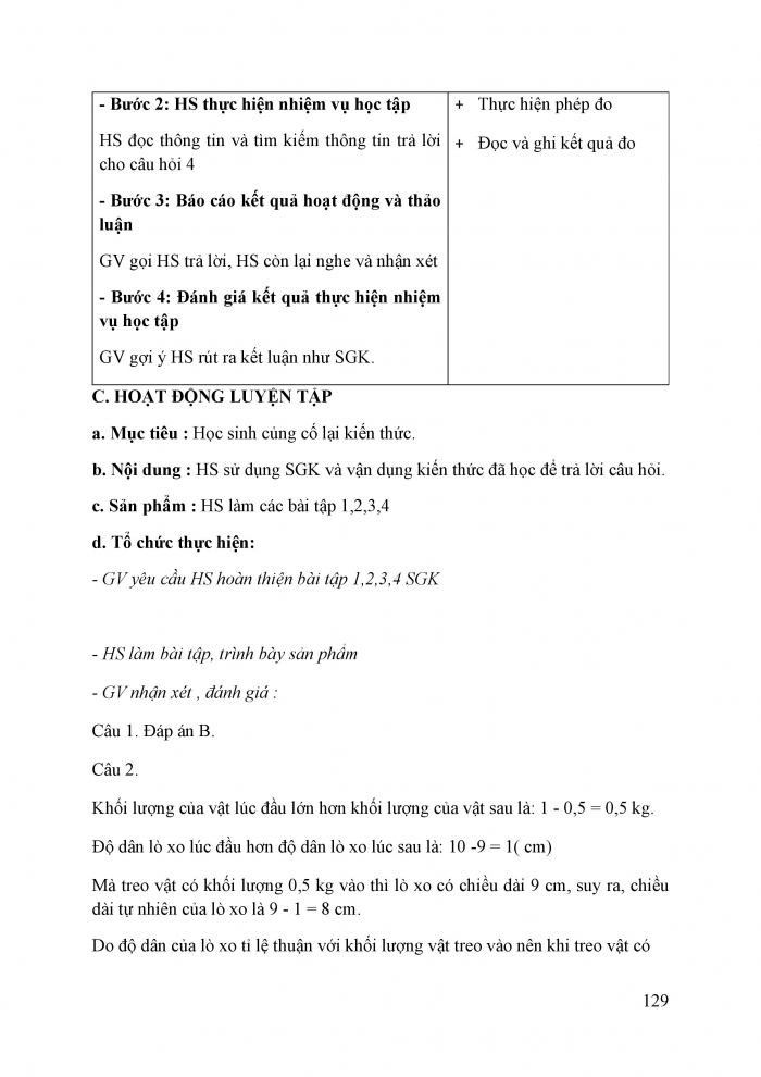 Giáo án và PPT KHTN 6 chân trời Bài 39: Biến dạng của lò xo. Phép đo lực