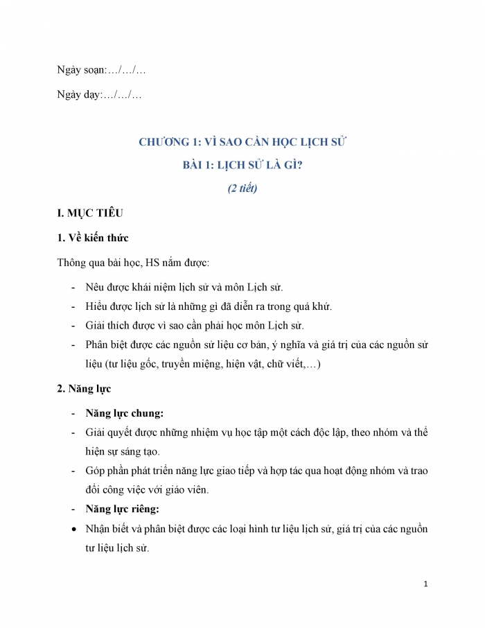 Giáo án và PPT Lịch sử 6 cánh diều Bài 1: Lịch sử là gì?
