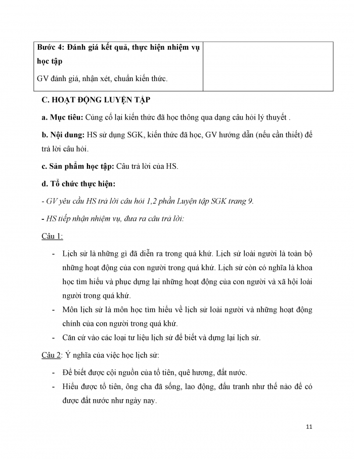 Giáo án và PPT Lịch sử 6 cánh diều Bài 1: Lịch sử là gì?