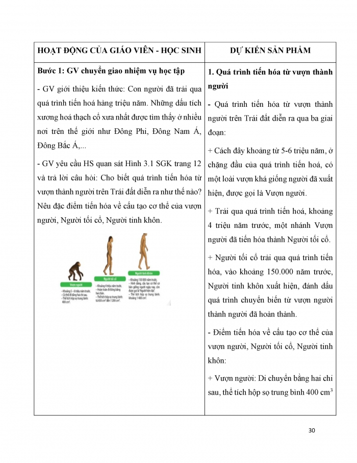 Giáo án và PPT Lịch sử 6 cánh diều Bài 3: Nguồn gốc loài người