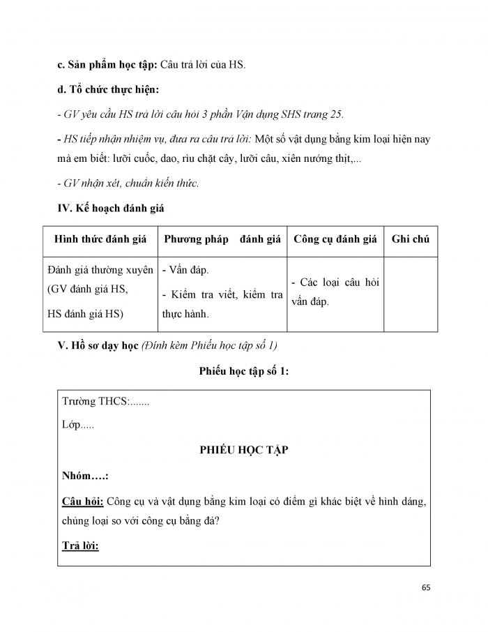 Giáo án và PPT Lịch sử 6 cánh diều Bài 5: Chuyển biến về kinh tế, xã hội cuối thời nguyên thuỷ