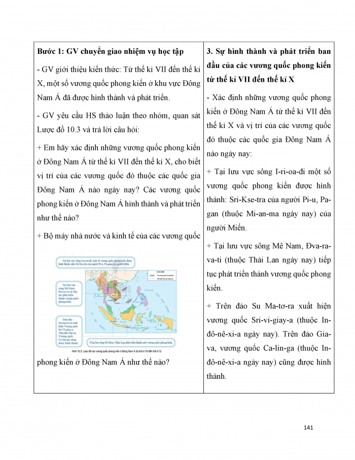 Giáo án và PPT Lịch sử 6 cánh diều Bài 10: Sự ra đời và phát triển của các vương quốc ở Đông Nam Á (từ những thế kỉ tiếp giáp Công nguyên đến thế kỉ X)