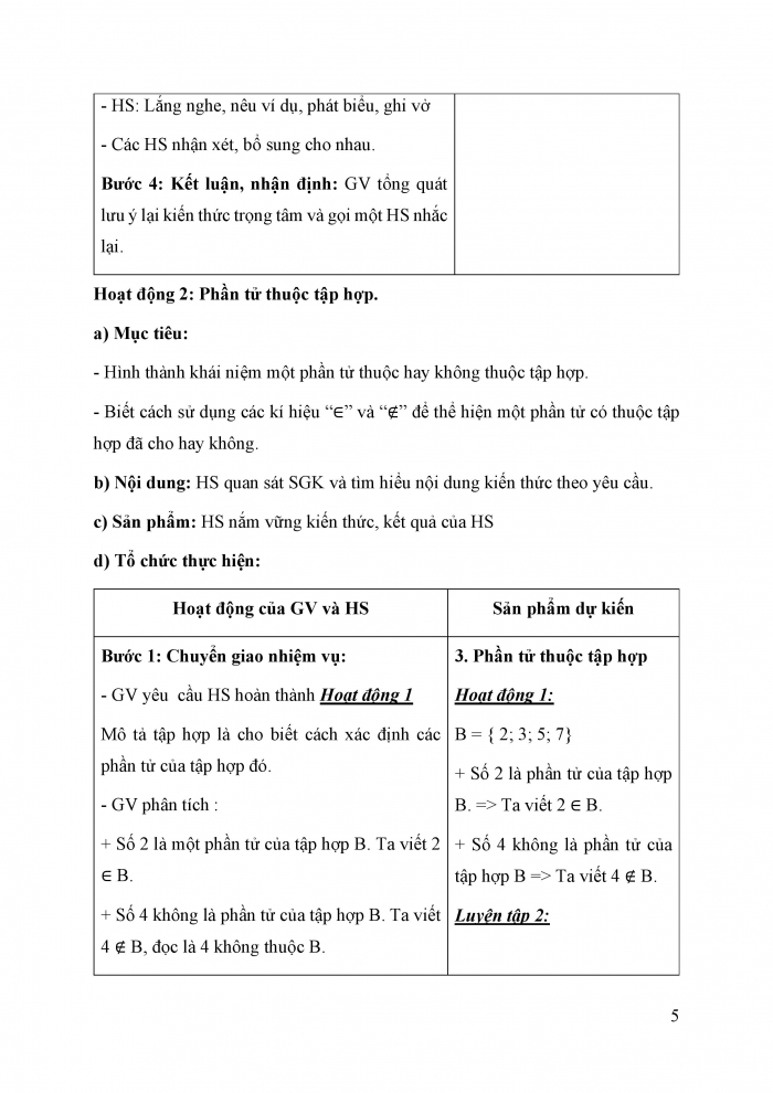 Giáo án và PPT Toán 6 cánh diều Bài 1: Tập hợp
