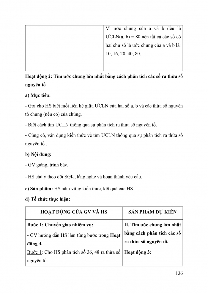 Giáo án và PPT Toán 6 cánh diều Bài 12: Ước chung và ước chung lớn nhất