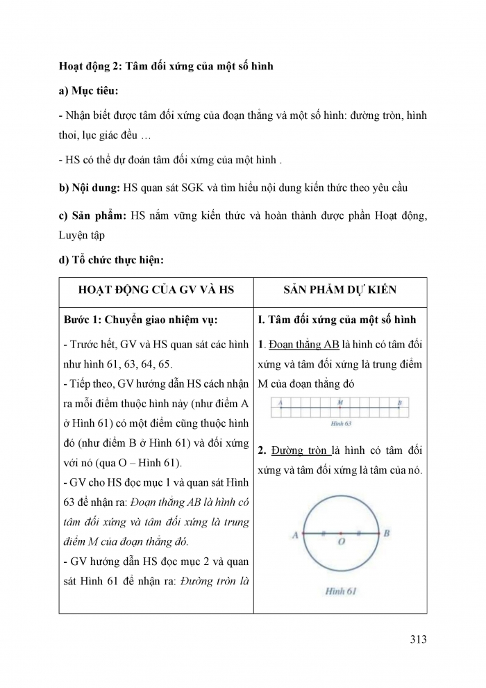 Giáo án và PPT Toán 6 cánh diều Bài 6: Hình có tâm đối xứng