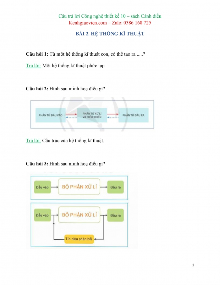 Trắc nghiệm dạng câu trả lời ngắn Công nghệ 10 Thiết kế và Công nghệ Cánh diều