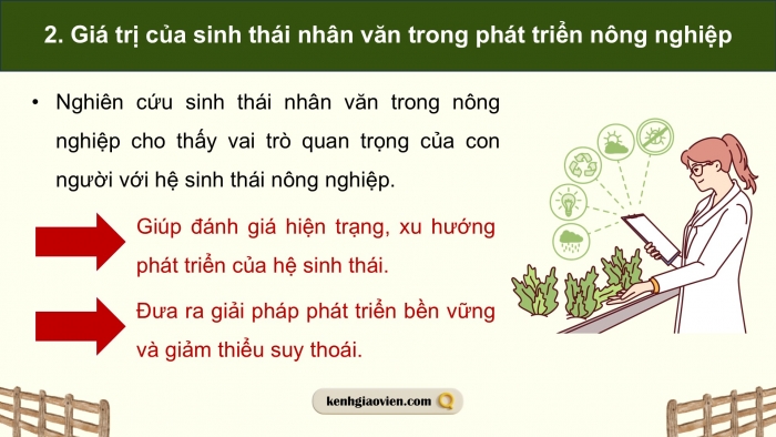 Giáo án điện tử chuyên đề Sinh học 12 cánh diều Bài 9: Một số lĩnh vực của sinh thái nhân văn