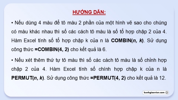 Giáo án điện tử chuyên đề Tin học ứng dụng 12 cánh diều Bài 1: Hàm tổ hợp, hàm ngẫu nhiên và lấy mẫu ngẫu nhiên