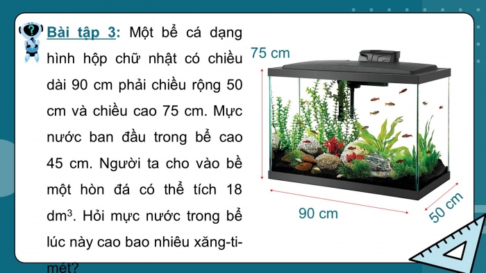 Giáo án PPT dạy thêm Toán 5 Chân trời bài 73: Thể tích hình hộp chữ nhật