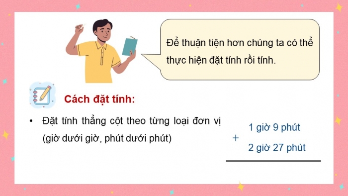 Giáo án điện tử Toán 5 chân trời Bài 78: Cộng số đo thời gian