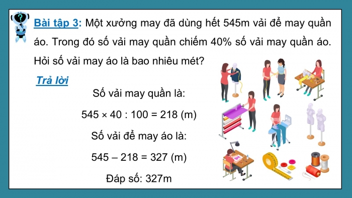 Giáo án PPT dạy thêm Toán 5 Chân trời bài 58: Tìm giá trị phần trăm của một số