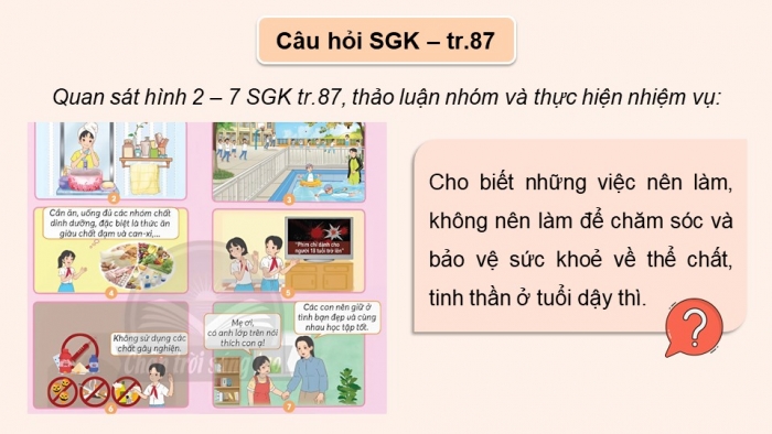 Giáo án điện tử Khoa học 5 chân trời Bài 25: Chăm sóc sức khỏe tuổi dậy thì