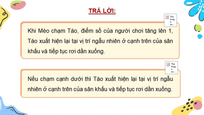 Giáo án điện tử Tin học 5 chân trời Bài 14: Viết kịch bản chương trình máy tính