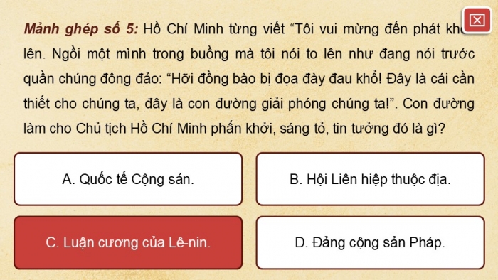 Giáo án điện tử Lịch sử 12 kết nối Bài 16: Hồ Chí Minh - Anh hùng giải phóng dân tộc