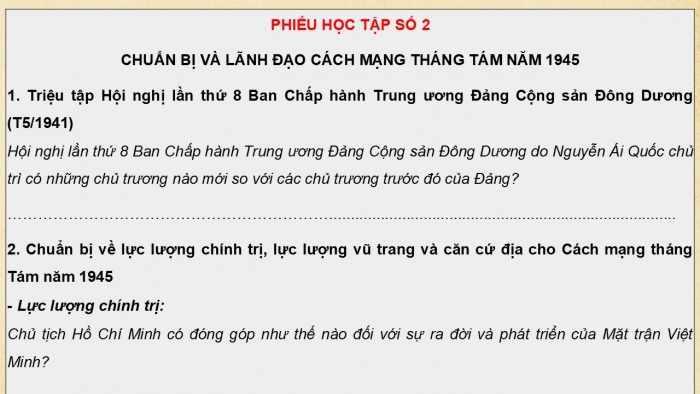 Giáo án điện tử Lịch sử 12 kết nối Bài 16: Hồ Chí Minh - Anh hùng giải phóng dân tộc (P2)