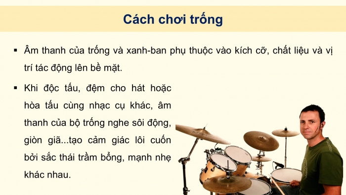 Giáo án điện tử Âm nhạc 5 kết nối Tiết 29: Thường thức âm nhạc Giới thiệu một số nhạc cụ gõ nước ngoài, Nghe nhạc Vũ điệu Tây Ban Nha (E-xơ-pa-nha Ca-ni), Ôn bài hát Đất nước tươi đẹp sao