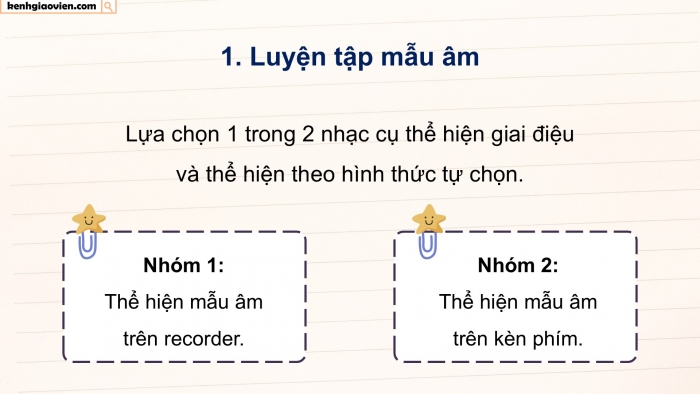 Giáo án điện tử Âm nhạc 5 kết nối Tiết 33: Nghe nhạc Khúc ca bốn mùa, Tổ chức hoạt động Vận dụng – Sáng tạo