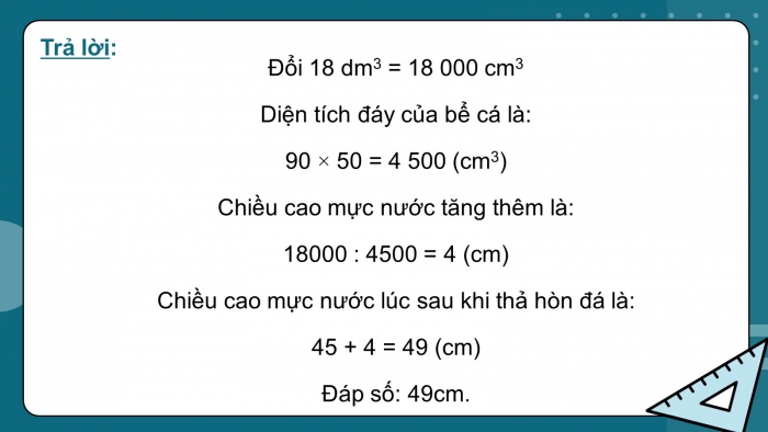 Giáo án PPT dạy thêm Toán 5 Chân trời bài 73: Thể tích hình hộp chữ nhật