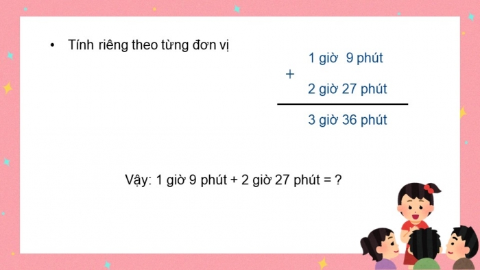 Giáo án điện tử Toán 5 chân trời Bài 78: Cộng số đo thời gian