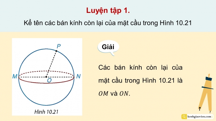 Giáo án điện tử Toán 9 kết nối Bài 32: Hình cầu