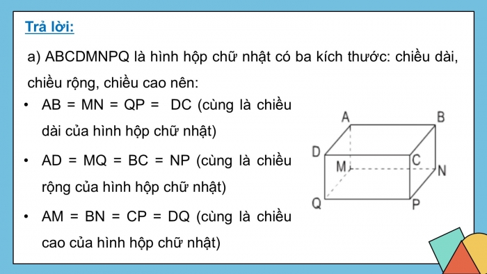 Giáo án PPT dạy thêm Toán 5 Chân trời bài 64: Hình hộp chữ nhật, hình lập phương