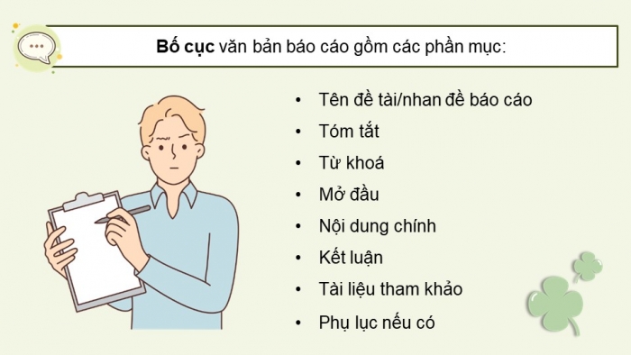 Giáo án điện tử Ngữ văn 12 chân trời Bài 9: Viết báo cáo kết quả nghiên cứu về một vấn đề tự nhiên hoặc xã hội